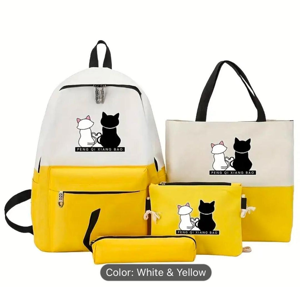 Cat Print School Bag Set — supplier product image 2