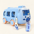 Bus-Shaped Water Bottle with Carry Strap — 500ml — blue bottle shown